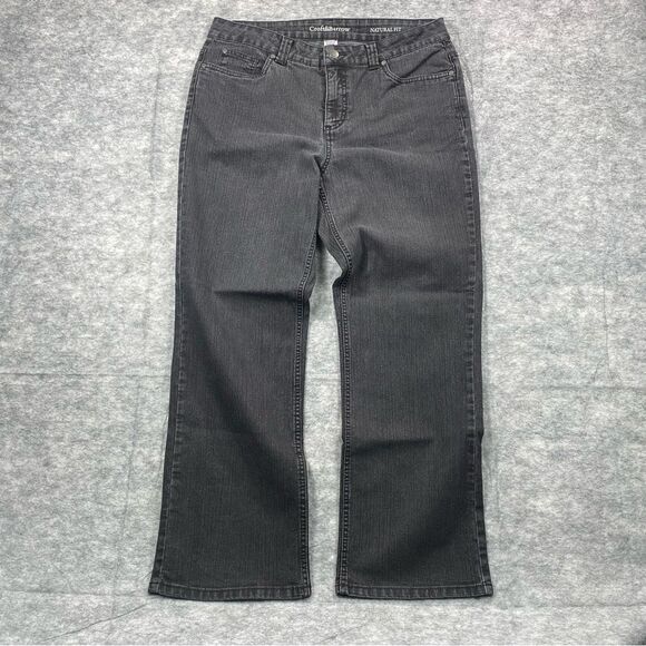 Croft & Barrow Womens Black Natural‎ Fit Stretch Bootcut Jeans Size 12 Short - Picture 1 of 14